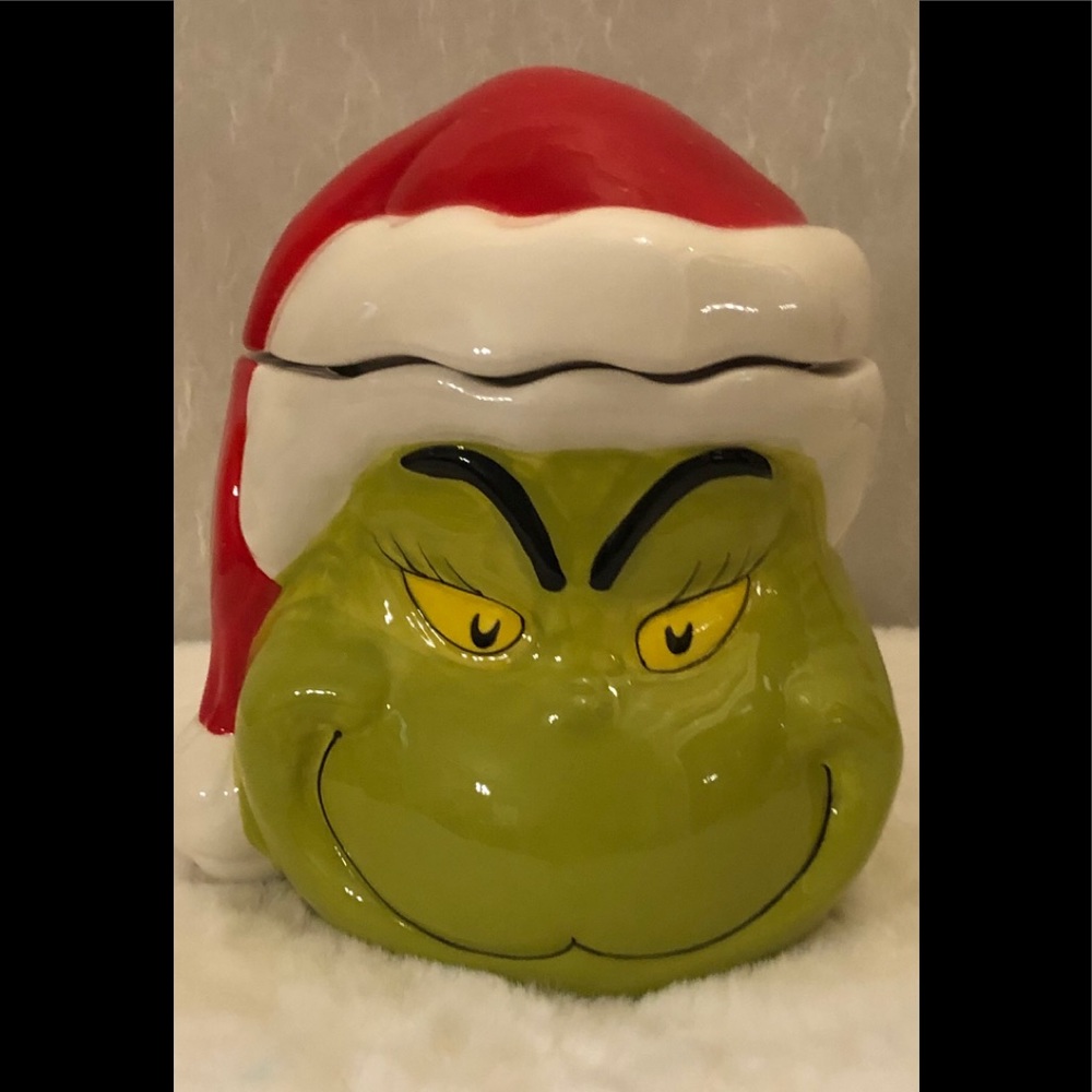 New Christmas Grinch Cookie Jar Ceramic